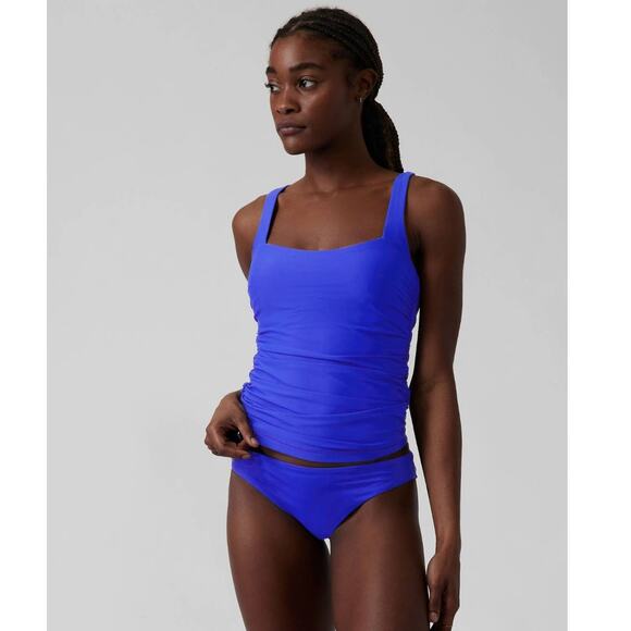 NWT Athleta Square Neck Bra Cup Tankini - 32 B/C - Cerulean blue - 32 B/C - Picture 1 of 3